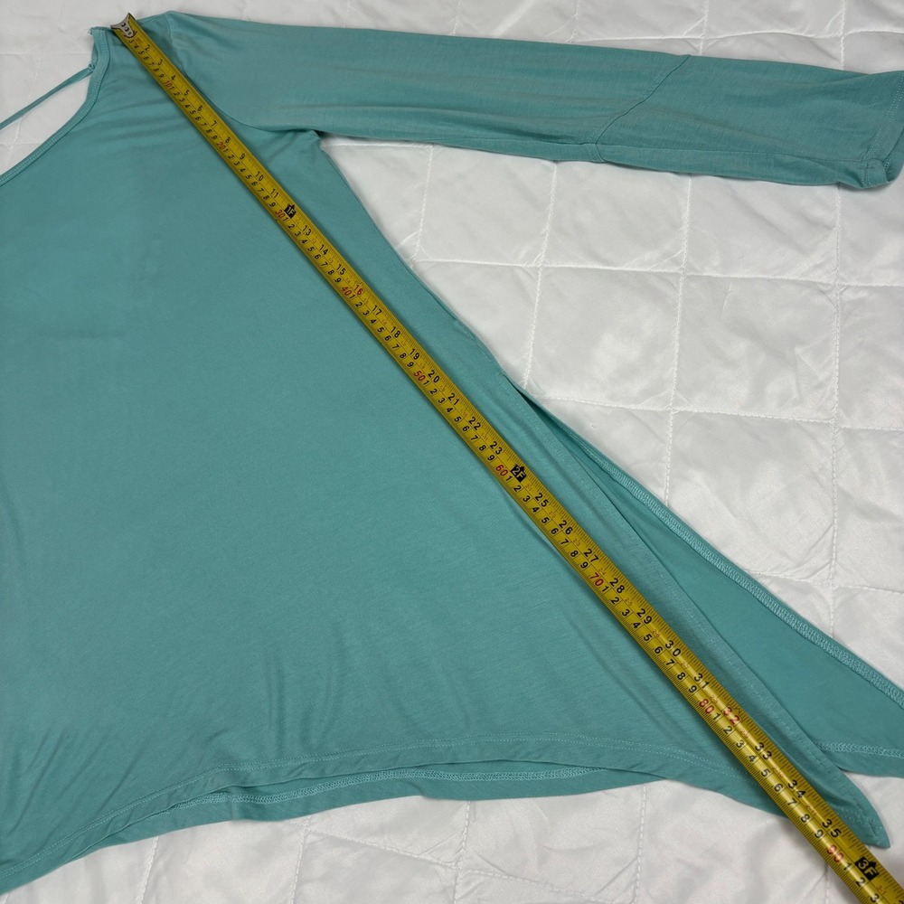 PrAna Asymmetrical‎ Tunic Top Womens M Teal Open Back Long Sleeve - Picture 9 of 11